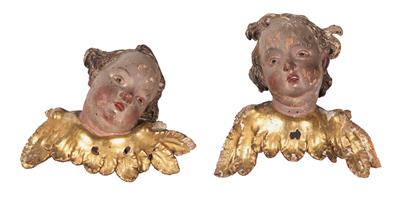 Pair of late baroque angels’ heads, - Castle Schwallenbach - Collection Reinhold Hofstätter (1927- 2013)