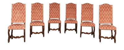Rare Set of 6 early baroque chairs, - Castello Schwallenbach - Collezione Reinhold Hofstätter (1927- 2013)