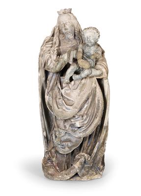 Late Gothic sandstone madonna, - Castello Schwallenbach - Collezione Reinhold Hofstätter (1927- 2013)