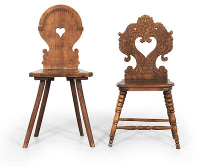 Two plank seats, - Castle Schwallenbach - Collection Reinhold Hofstätter (1927- 2013)