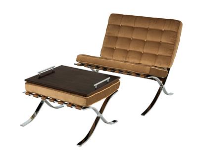 A lounge chair with footstool in Bauhaus style, - Selected by Hohenlohe