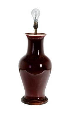 An oxblood glazed table lamp, - Selected by Hohenlohe