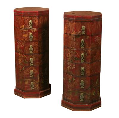 Paar chinesische Säulenkommoden - Selected by Hohenlohe