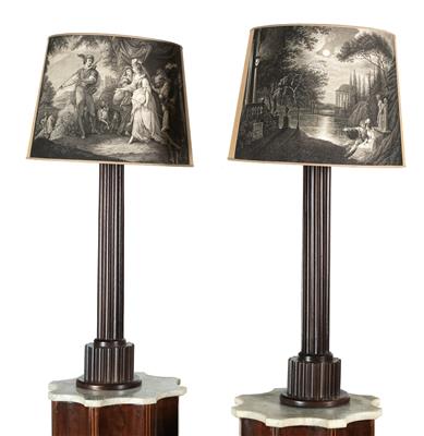 A pair of large column lamps, - Selected by Hohenlohe