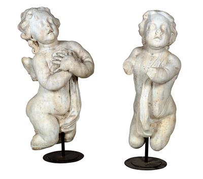 A pair of marble sculptures, - Selected by Hohenlohe