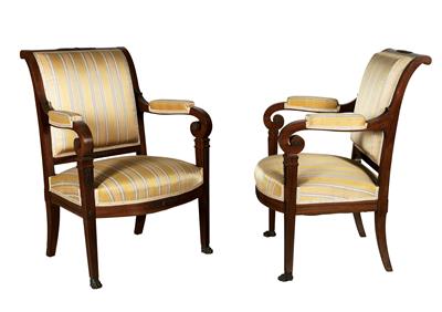 A pair of Neoclassical armchairs, - Selected by Hohenlohe