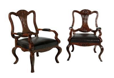 A pair of unusually elegant Baroque armchairs, - Selected by Hohenlohe