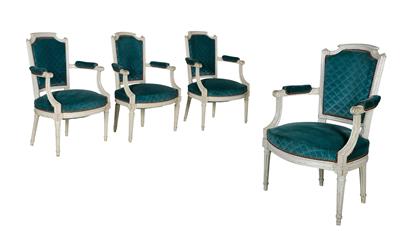 A set of 4 armchairs, - Selected by Hohenlohe