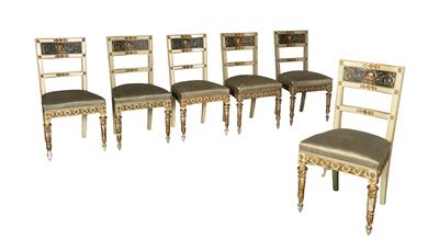 A set of 6 Neoclassical chairs, - Selected by Hohenlohe