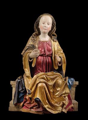 Hans Klocker, (tätig zwischen 1474 und 1500) zugeschrieben, thronende Madonna, - Sammlung Reinhold Hofstätter