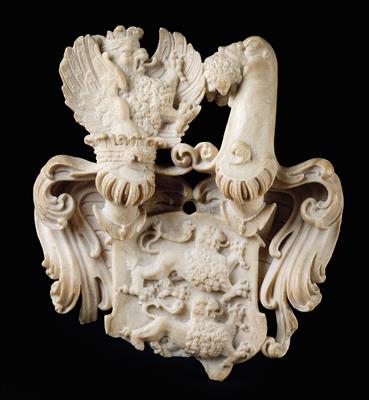 A marble coat of arms, - Collection Reinhold Hofstätter