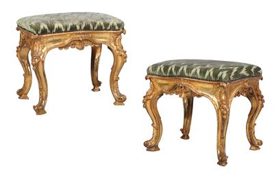 A pair of Baroque stools, - Collezione Reinhold Hofstätter