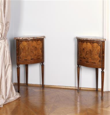 A pair of Neo-Classical corner cabinets, - Collection Reinhold Hofstätter
