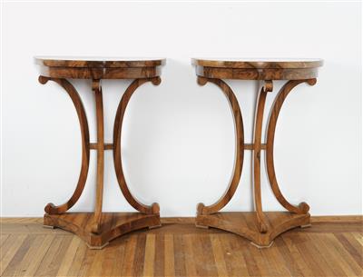 A pair of small Biedermeier console tables, - Collezione Reinhold Hofstätter