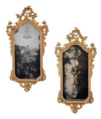 A pair of Venetian Rococo wall mirrors, - Collection Reinhold Hofstätter