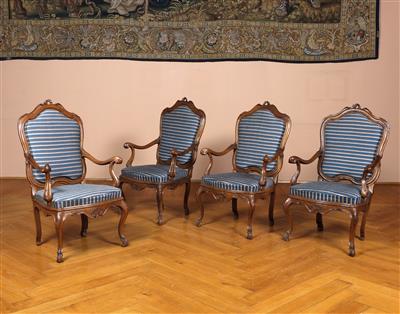 A set of 4 Baroque armchairs, - Kolekce Reinhold Hofstätter