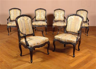 A set of 6 Baroque armchairs, - Kolekce Reinhold Hofstätter