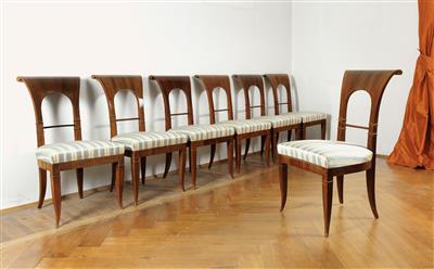 A set of 7 elegant Biedermeier chairs, - Collection Reinhold Hofstätter