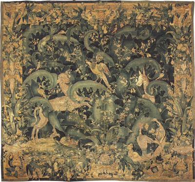 A 'feuilles de choux' tapestry, - Collezione Reinhold Hofstätter
