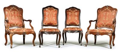 A pair of Baroque armchairs and a pair of Baroque chairs, - Collection Reinhold Hofstätter