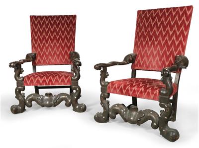 A pair of rare Baroque armchairs, - Kolekce Reinhold Hofstätter
