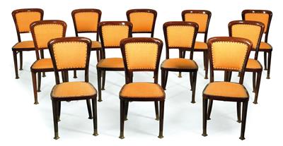 A set of 12 Art Nouveau chairs, - Kolekce Reinhold Hofstätter