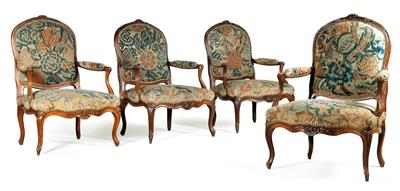 A set of 4 Baroque armchairs, - Collection Reinhold Hofstätter