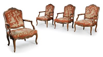 A set of 4 Baroque armchairs, - Collection Reinhold Hofstätter