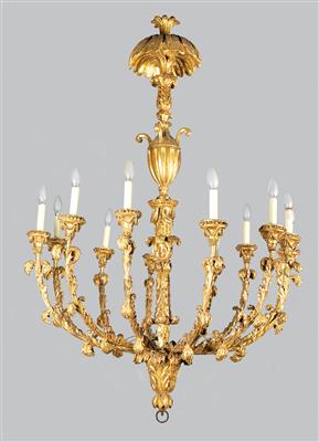 A rare Neo-Classical wooden chandelier, - Collezione Reinhold Hofstätter