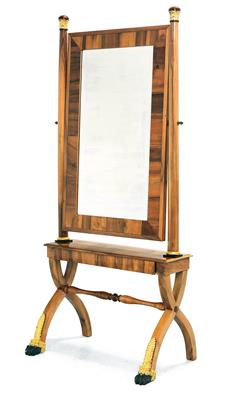 A Biedermeier standing mirror, - Property from Aristocratic Estates and Important Provenance