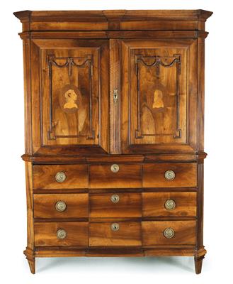 A Josephinian cabinet on chest, - Property from Aristocratic Estates and Important Provenance