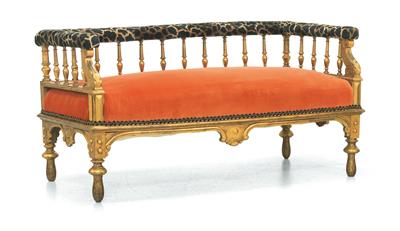 A fireplace settee, - Di provenienza aristocratica