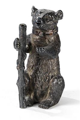 A London Victorian match container in the form of a bear, - Property from Aristocratic Estates and Important Provenance