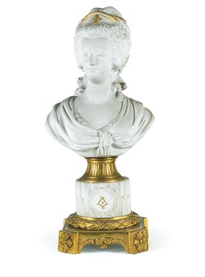 Marie Antoinette Büste mit "bronze dore" Montierung, - Aus aristokratischem Besitz