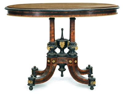 An oval-shaped salon table, - Aus aristokratischem Besitz