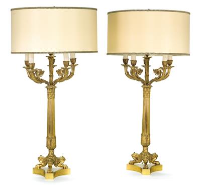 A pair of table lamps, - Di provenienza aristocratica