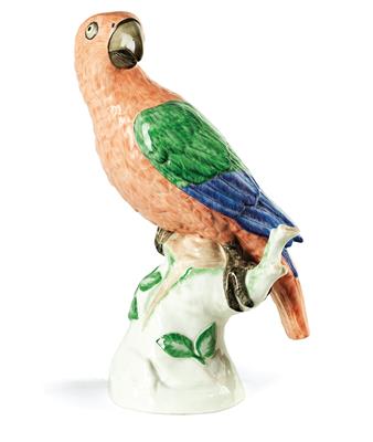 Papagei sitzt auf Baumzweig, - Aus aristokratischem Besitz