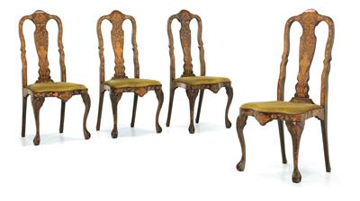 A set of 4 high back chairs, - Aus aristokratischem Besitz