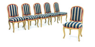 A set of 6 chairs in Louis XV style, - Aus aristokratischem Besitz