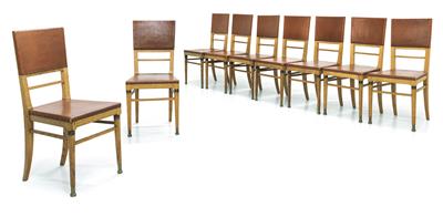 A set of 9 chairs and 2 armchairs, - Di provenienza aristocratica