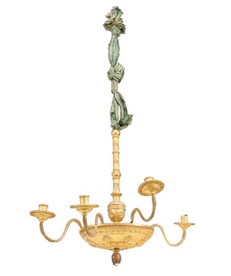 A Small Early Biedermeier Wooden Chandelier, - Property from Aristocratic Estates and Important Provenance