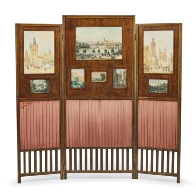 A Three-Piece Screen, - Di provenienza aristocratica