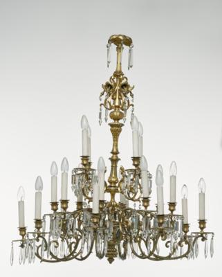 A Large Historicist Brass Chandelier, - Majetek aristokratického původu a předměty důležitých proveniencí