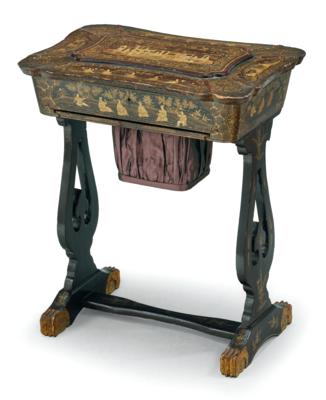 A Sewing Table with Chinoiserie Decor, - Property from Aristocratic Estates and Important Provenance