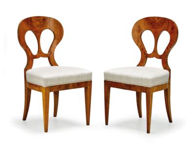 A Pair of Biedermeier Chairs, - Di provenienza aristocratica