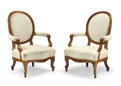 A Pair of Large Armchairs (Fireside Armchairs), - Property from Aristocratic Estates and Important Provenance