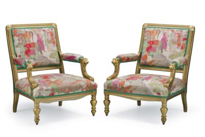 A Pair of Low Historist Armchairs - Property from Aristocratic Estates and Important Provenance