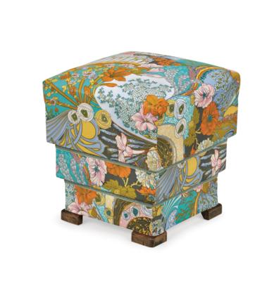 Hocker bzw. Pouf in der Art d. Art Deco's, - Aus aristokratischem Besitz und bedeutender Provenienz