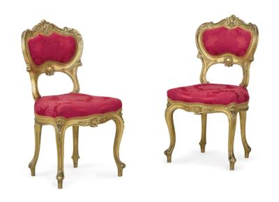 Paar kleine Neorokoko-Sessel, - Aus aristokratischem Besitz und bedeutender Provenienz