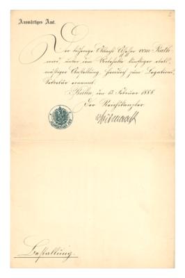 Bismarck, Otto, - Autografy, rukopisy, dokumenty